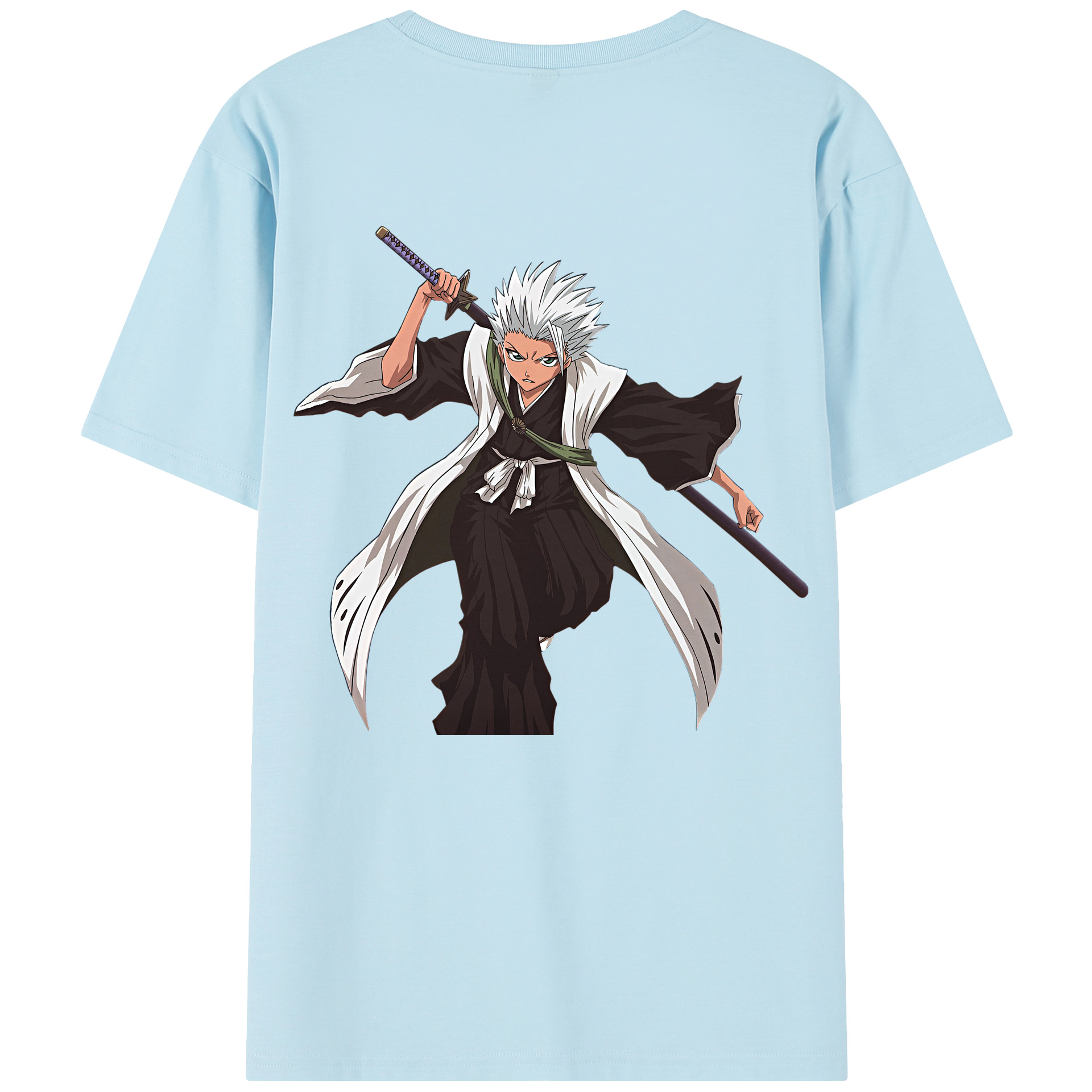 （画像用） ブリーチ 日番谷冬獅郎（ひつがや とうしろう） BLEACH Hitsugaya Toushirou 綿100％半袖Tシャツ（背面プリント）